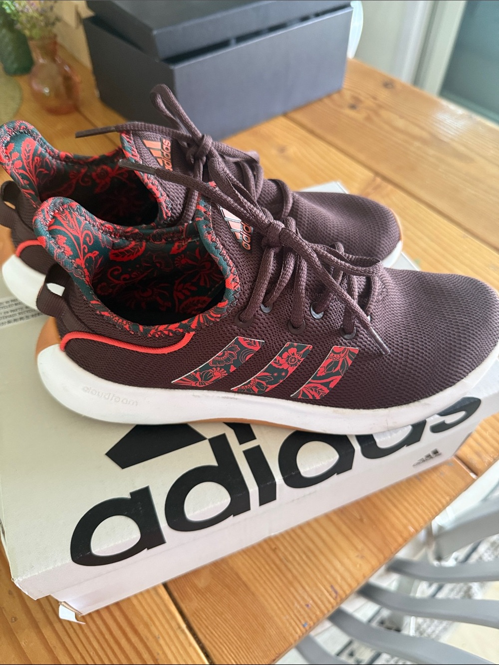 adidas x FARM Rio Cloudfoam Pure SPW Sneakers | Women’s 6.5 | Brown Floral | Exc